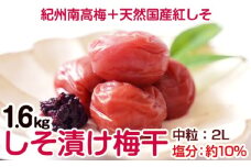しそ漬け梅干し(紀州南高梅)1.6kg 中粒 2L 和歌山県産