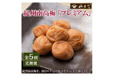 【定期便5回】紀州南高梅プレミアム塩分約3％