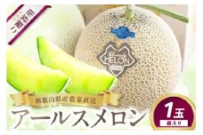 農家直送! 和歌山県御坊市産 アールスメロン 1玉 ≪先行予約 2026年7月より発送分≫ 高級 極上 めろん 果物 フルーツ 甘い あまい 旨味凝縮 ジューシー 贈答 贈り物 お裾分け プレゼント 期間限定 新鮮 1茎1果 糖度 みずみずしい ケーキ デザート おやつ 