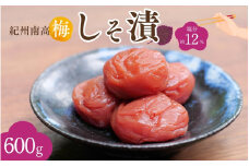 紀州南高梅 しそ漬（塩分約12％）600g  / 紀州南高梅 南高梅 梅干し 梅干 梅 うめ 和歌山 田辺市 肉厚 お米 おにぎり 焼酎 梅酒 健康 しそ梅 産地直送【nkn005-2】