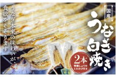 国産うなぎ白焼（２本） /  和歌山 田辺市 国産 国産うなぎ 国産鰻 うなぎ 鰻 鰻丼 うな丼 土用の丑の日 【ots019】