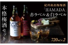 梅酒セット 「HAMADA」赤ラベル＆白ラベル 2本セット 時を感じる本格梅酒セット / 梅酒 梅 リキュール 田辺市 梅干し 梅干 うめ 酒 紀州産 完熟梅 南高梅 本格梅酒 セット ギフト 和歌山【isg023-1】