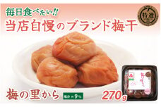 梅の里から270g （塩分９％） / 田辺市 紀州南高梅 南高梅 梅干し 梅干 梅 ご飯のお供【ing014】