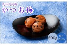 かつお梅（塩分約12％）500g  / 田辺市 紀州南高梅 南高梅 梅干し 梅干 梅 うめ 肉厚 お米 おにぎり 焼酎 梅酒 健康  かつお かつお梅【mtz019】