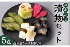 おまかせ５点セット / 漬物 冷蔵 ごはんのおとも 大根 きゅうり 白菜 古漬 梅漬け キムチ 浅漬け ぬか漬け 和歌山 田辺市【ksn002】