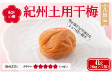 紀州南高梅　紀州土用干梅（塩分21％）　4kg(2kg×2個） / 田辺市 紀州南高梅 南高梅 梅干し 梅干 梅  肉厚 お米 おにぎり 焼酎 梅酒 健康 【ske046-1】