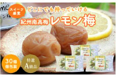 紀州南高梅 レモン梅（個包装）30個入り / はちみつ入り梅干し 南高梅 梅干し 梅干 梅 うめ 和歌山 田辺市 肉厚 お米 おにぎり 焼酎 梅酒 健康 はちみつ梅 レモン スイーツ 塩分補給【nkn013-1】