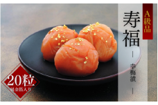 紀州南高梅 寿福（幸梅漬（純金箔入り）桐箱入り）20粒  / 田辺市 紀州南高梅 南高梅 梅干し 梅干 梅 うめ 肉厚 お米 おにぎり 焼酎 梅酒 健康 【ikm036】