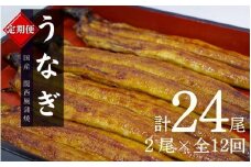 【12カ月定期便】国産うなぎ蒲焼（２本）タレ付き×12回 /  定期便 毎月お届け 和歌山 田辺市 国産 国産うなぎ 国産鰻 うなぎ 鰻 鰻丼 うな丼 土用の丑の日 冷凍【ots026-tk】