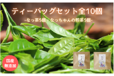 ティーバッグセット10個（なっ茶5個・なっちゃんの煎茶5個）/ 和歌山  田辺市  健康  お茶 和風  煎茶 釜炒り茶 ティーバッグ 番茶 【ntc021-1】