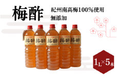 梅酢（1リットル×5本）【無添加】南高梅100％使用   / 田辺市 紀州南高梅 南高梅 梅干し 梅干 梅 うめ 肉厚 お米 おにぎり 焼酎 梅酒 健康 梅酢 手作り梅 しそ梅【ikm042】