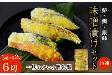 味噌漬けセット（鯛・鰆・銀鮭　各2切）計6切 / 和歌山県 小分け包装 みそ漬け おかず お弁当 箱入り 贈答品 ギフト 田辺市【han003-2】