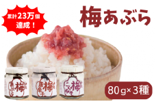 調味料 梅あぶら3種セット（各80g） / 紀州南高梅 南高梅 梅干し 梅干 詰め合わせ 詰合せ 梅 うめ おにぎり お弁当 おつまみ 調味料 和歌山 田辺市 【isg036】