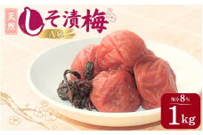 天然　しそ漬梅 塩分8%1kg/田辺市 紀州南高梅 南高梅 梅干し 梅干 梅 うめ 肉厚 しそ漬梅 しそ 紫蘇 【ktk009】