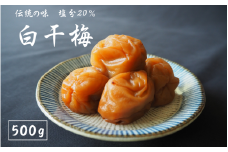 伝統の梅 白干梅 塩分20％ 500g/和歌山 梅干し 田辺市 紀州南高梅 南高梅 梅干 梅 うめ しょっぱい梅干し 昔ながらの梅干し【ktk019】