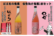 ばばあの梅酒　女性向け梅酒2本セット（にごり梅酒 12度・ロゼ梅酒 12度） 各720ml  / 和歌山 田辺市  紀州南高梅 南高梅 梅 梅酒 ロック  ソーダ割り ギフト 家飲み 酒 お酒 水割り ギフト プレゼント 富田の水 モンドセレクション ばばあの梅酒 にごり酒 ロゼ梅酒 ロゼ パープルクイーン【dnm022】