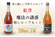 【数量限定予約販売】 紅誉・魔法の優惑セット　720ml　2本入り ※8月上旬より順次発送 / 梅シロップ オーガニックシュガー 三温糖 南高梅 有機栽培 紀州南高梅 無添加 健康 希釈 シロップ【ntn001】