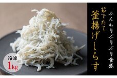 茹でたて釜揚げしらす　1kg箱入り【冷凍】無添加・無着色 しらす シラス 釜揚げ 冷凍【mar112】
