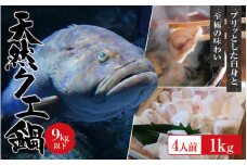 【冷蔵】天然 クエ 9kg 以下 クエ鍋セット 4人前(250g×4) 【2025年11月下旬から2026年2月下旬までに順次発送致します。】 / 高級 海鮮 お魚 魚  くえ鍋 クエ鍋 くえ くえ天然 冷蔵 海産物【tkw004-1】