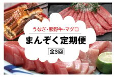 【3か月定期便】まんぞく定期便！ うなぎ･高級和牛･マグロ 人気返礼品を3回お届け♪ / 本まぐろ まぐろ マグロ 鮪 うなぎ ウナギ 鰻 うなぎ蒲焼 肉 牛肉 和牛 黒毛和牛 人気 冷凍【tkb104】