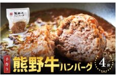 熊野牛の牛すじを使ったこだわりの手作りハンバーグ 170g×4袋/ハンバーグ 肉 牛 牛すじ 熊野牛 ブランド 和牛 高級和牛 冷凍 通年 手作り うまい 惣菜 おかず 低温調理【okd004】