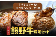 素材と手作りにこだわった 熊野牛すじ肉カレーとハンバーグセット （カレー：200g×4袋、ハンバーグ：170g×3袋) / カレー カレーライス 牛すじ おかず 惣菜 お惣菜 ハンバーグ【okd006】