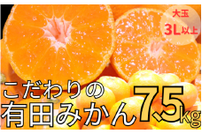 【農家直送】有田みかん 約7.5kg 大玉3L以上 有機質肥料100% ※2024年12月初旬～1月中旬に順次発送(お届け日指定不可)/みかん ミカン 温州みかん 柑橘 有田 和歌山 産地直送【nuk158B】