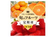 【全3回定期便】フルーツ大国和歌山よりお届け！旬のフルーツ定期便B【田村みかん・まりひめ・紀州デコ】 / フルーツ 果物 みかん いちご  旬 定期便  【tkb351】