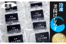 冷凍釜揚げしらす500g （100g×5パック） / シラス 厳選 小分け 冷凍便 お米のおとも【dig001-A】