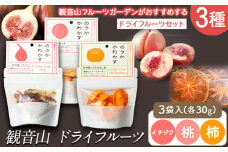 観音山ドライフルーツ（桃・いちじく・柿）各30g 有限会社柑香園 《30日以内に出荷予定(土日祝を除く)》 和歌山県 紀の川市 フルーツ 果物 柿 いちじく 桃 ドライフルーツ 送料無料 のうかかわかす