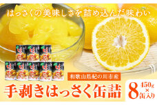 和歌山産 手剥き八朔缶詰 (450g×8缶入り)  紀の川市厳選館 《90日以内に出荷予定(土日祝を除く)》 和歌山県 紀の川市 フルーツ 果物 はっさく 柑橘 缶詰