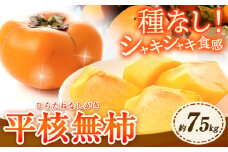 【先行予約】ひらたねなし柿 約7.5kg 岸武青果株式会社《2025年10月中旬-12月上旬頃出荷》 和歌山県 紀の川市 柿 カキ かき 平核無柿 種なし 果物 フルーツ 送料無料
