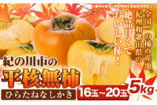 柿【先行予約】平核無柿 約5kg (16~20玉) こだまファーム《9月中旬-11月中旬頃出荷》 和歌山県 紀の川市 柿 カキ かき 果物 フルーツ 送料無料