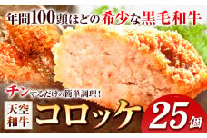 揚げずにチンするコロッケ 天空和牛コロッケ 25個《30日以内に出荷予定(土日祝除く)》有限会社松牛 和歌山県 紀の川市 熊野牛 紀の川天空和牛 惣菜 おかず 冷凍
