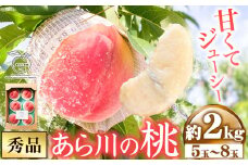 先行予約 秀品 あら川の桃 約2kg (5～8玉) 旬の品種をお届け！ もも WAT農園《2025年6月中旬-8月下旬頃出荷》 和歌山県 紀の川市 モモ フルーツ 旬の桃 桃山白鳳 白鳳 川中島白桃