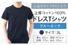上質コットン100%のドレスTシャツクルーネック サイズ 3L カラー ネイビー ライフスタイルアクセント《30日以内に出荷予定(土日祝除く)》 和歌山県 紀の川市 コットン100% メンズ Tシャツ 半袖 フォーマル カジュアル 送料無料