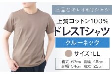 上質コットン100%のドレスTシャツクルーネック サイズ LL カラー カーキベージュ ライフスタイルアクセント《30日以内に出荷予定(土日祝除く)》 和歌山県 紀の川市 コットン100% メンズ Tシャツ 半袖 フォーマル カジュアル 送料無料