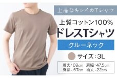 上質コットン100%のドレスTシャツクルーネック サイズ 3L カラー カーキベージュ ライフスタイルアクセント《30日以内に出荷予定(土日祝除く)》 和歌山県 紀の川市 コットン100% メンズ Tシャツ 半袖 フォーマル カジュアル 送料無料