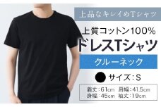 上質コットン100%のドレスTシャツクルーネック サイズ S カラー ブラック ライフスタイルアクセント《30日以内に出荷予定(土日祝除く)》 和歌山県 紀の川市 コットン100% メンズ Tシャツ 半袖 フォーマル カジュアル 送料無料