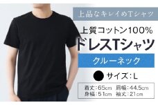 上質コットン100%のドレスTシャツクルーネック サイズ L カラー ブラック ライフスタイルアクセント《30日以内に出荷予定(土日祝除く)》 和歌山県 紀の川市 コットン100% メンズ Tシャツ 半袖 フォーマル カジュアル 送料無料