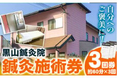 鍼灸施術券(3回券) 黒山鍼灸院《90日以内に出荷予定(土日祝除く)》和歌山県 岩出市 鍼灸 施術 体験 鍼 灸 送料無料【x-1】