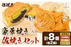 豪華焼き 佐焼きセット 8個 佐焼き《30日以内に出荷予定(土日祝除く)》和歌山県 岩出市 たいやき 鯛焼き たい焼き 冷凍 佐焼き こしあん つぶあん カスタード チーズ 送料無料 x-1