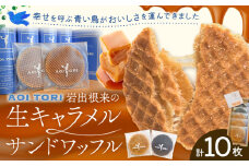 岩出根来の生キャラメルサンドワッフル バニラ 備長炭 10枚入り AOI TORI《30日以内に出荷予定(土日祝除く)》和歌山県 岩出市 ストロープワッフル ワッフル クリスピーワッフル スイーツ お菓子 デザート