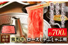 和歌山産 高級和牛 熊野牛 ロースしゃぶしゃぶ用 約700g エバグリーン《30日以内に出荷予定(土日祝除く)》 和歌山県 岩出市 牛 うし 牛肉 熊野牛 和牛 高級