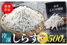 冷凍釜揚げしらす500g （100g×5パック） / シラス 厳選 小分け 冷凍便 お米のおとも【dig001-A】