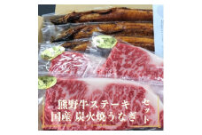 豪華限定企画！熊野牛ステーキと国産炭火焼鰻の贅沢うな牛セットＢ【mtf502】
