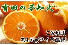 【先行予約】【濃厚】有田の不知火約4.5kgご家庭用向け（サイズ混合）※2026年2月中旬～2026年3月下旬頃発送予定 / みかん 有田みかん 柑橘 不知火 和歌山 ミカン オレンジ【tec989】