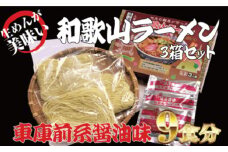 和歌山ラーメン 車庫前系湯浅醤油入 3食入×3箱セット /  とんこつしょうゆ ラーメン とんこつ 醤油【ksw101】