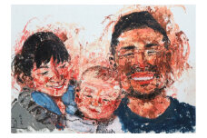 似顔絵 3名様  Mサイズ(380×455mm) 【stt006】