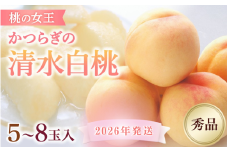 ☆2026年先行予約☆ 和歌山県産 桃の女王『清水白桃』 5～8玉入り 秀品【2026年7月中旬から8月上旬ごろ発送】/ かつらぎ町 和歌山県産 桃 モモ 白桃 フルーツ 果物 くだもの 人気 産地直送 厳選 甘い 予約 